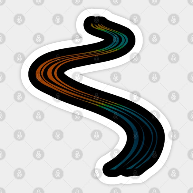 Coloured funky wave Sticker by Blacklinesw9